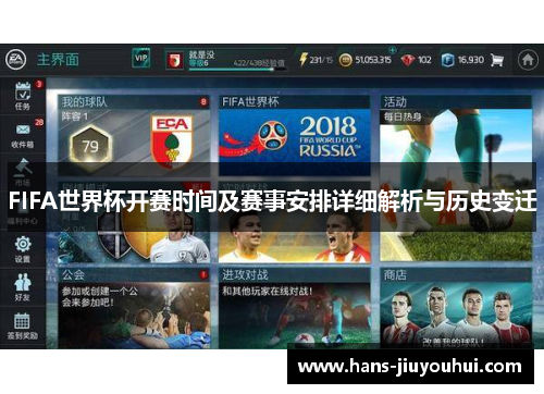 FIFA世界杯开赛时间及赛事安排详细解析与历史变迁